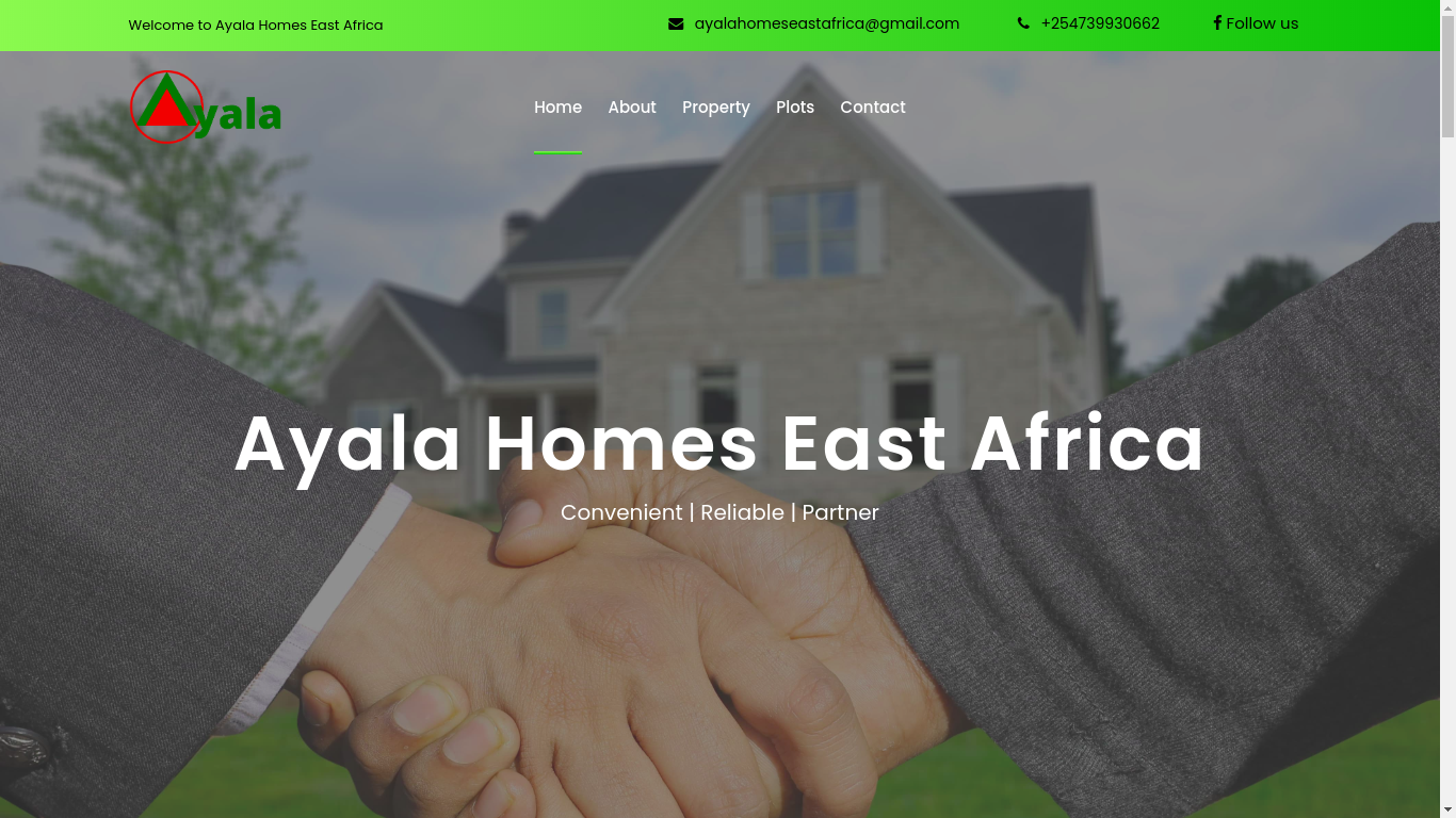 Ayala Homes East Africa webstie